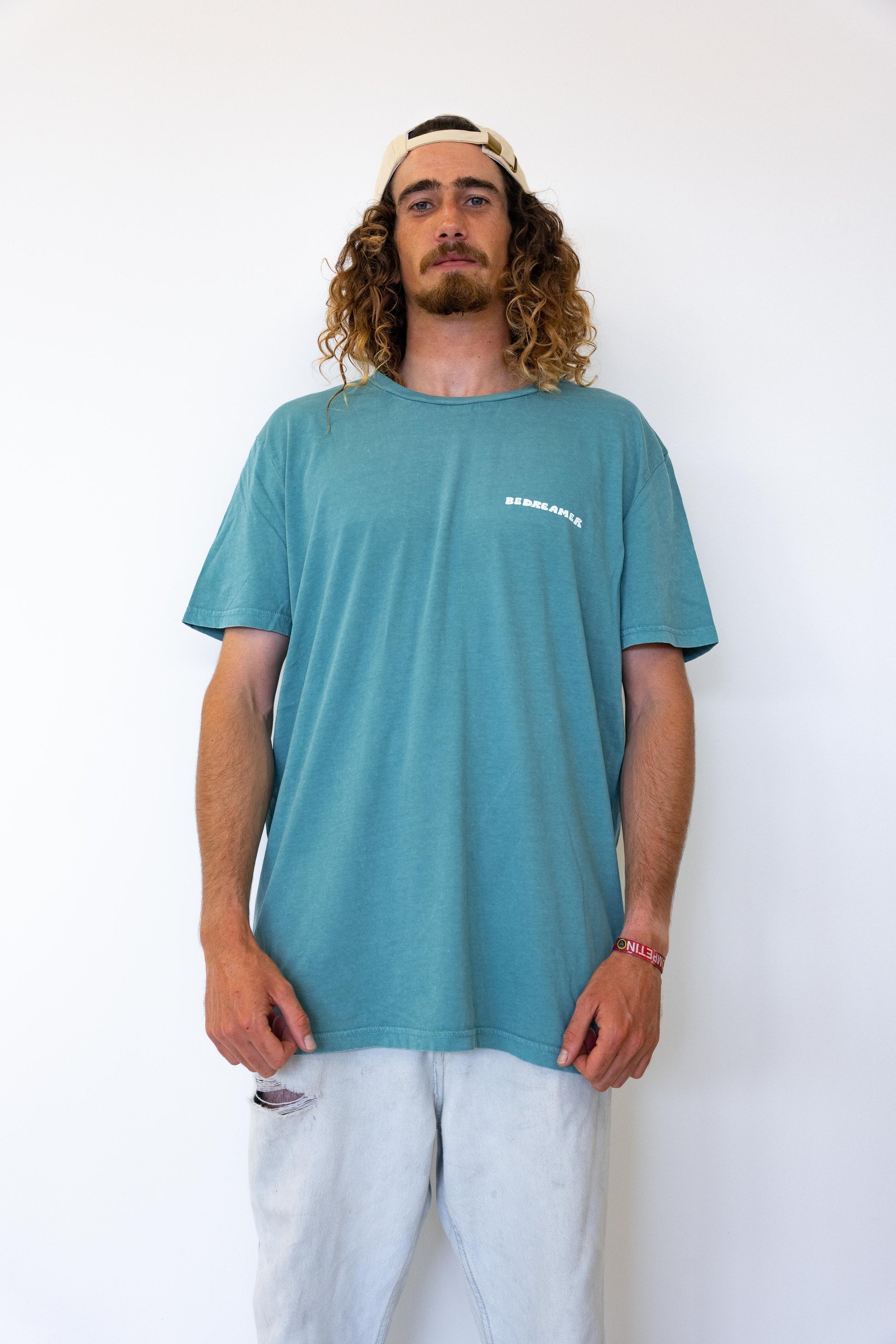 Skull Dreamer - T-shirt Unisex Teal Monstera - Be Dreamer Clothing
