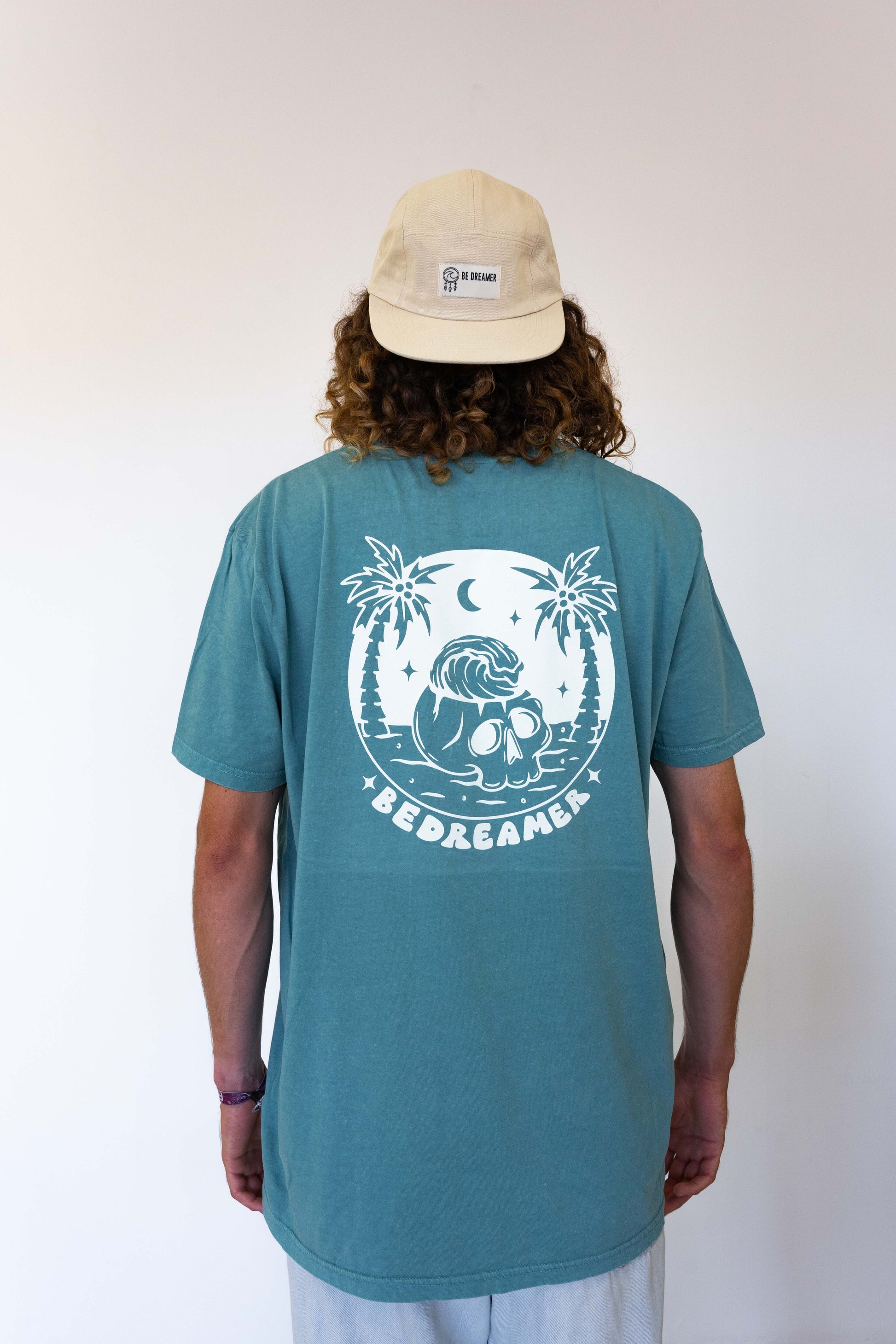 Skull Dreamer - T-shirt Unisex Teal Monstera - Be Dreamer Clothing