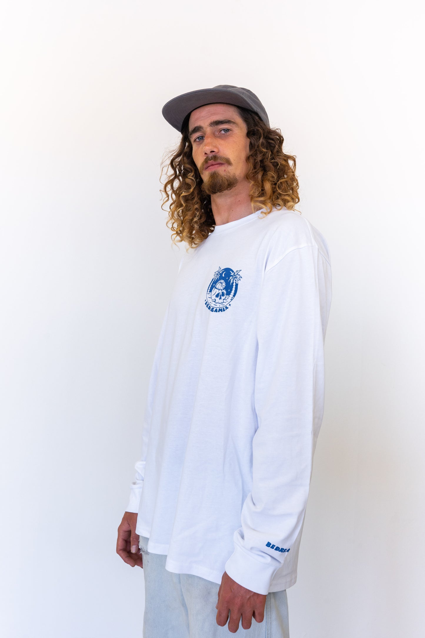 Skull Dreamer - Long Sleeve T-shirt Man White - Be Dreamer Clothing