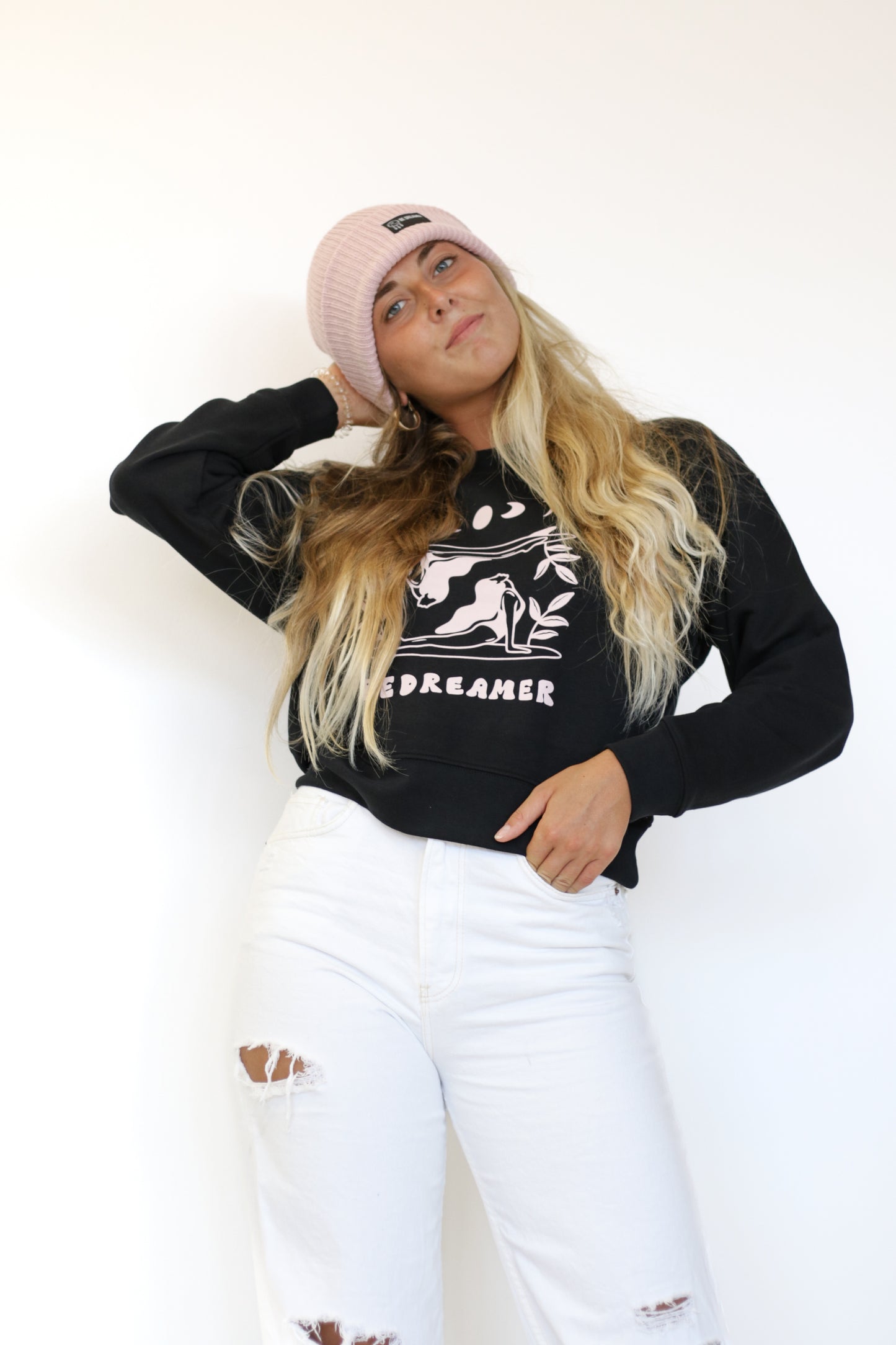 Twin Yoga Girls - Hoodie Woman Black - Be Dreamer Clothing