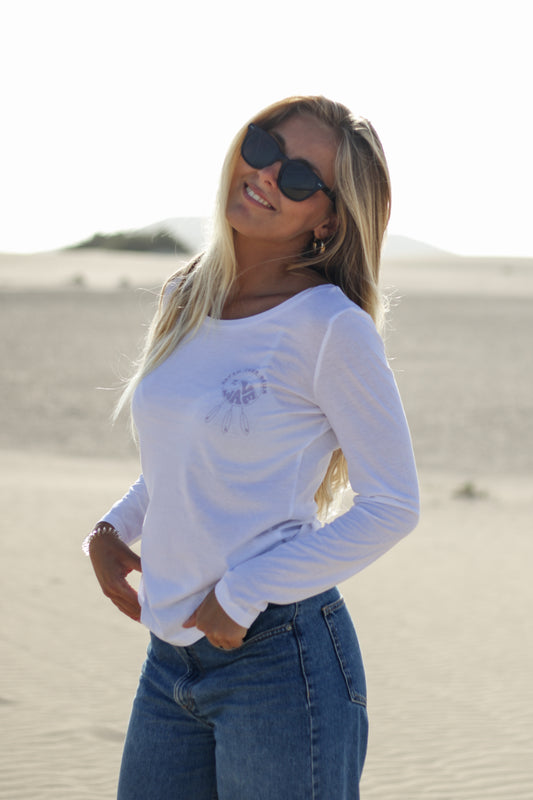Dreamcatcher - Long Sleeve T-shirt Woman White - Be Dreamer Clothing