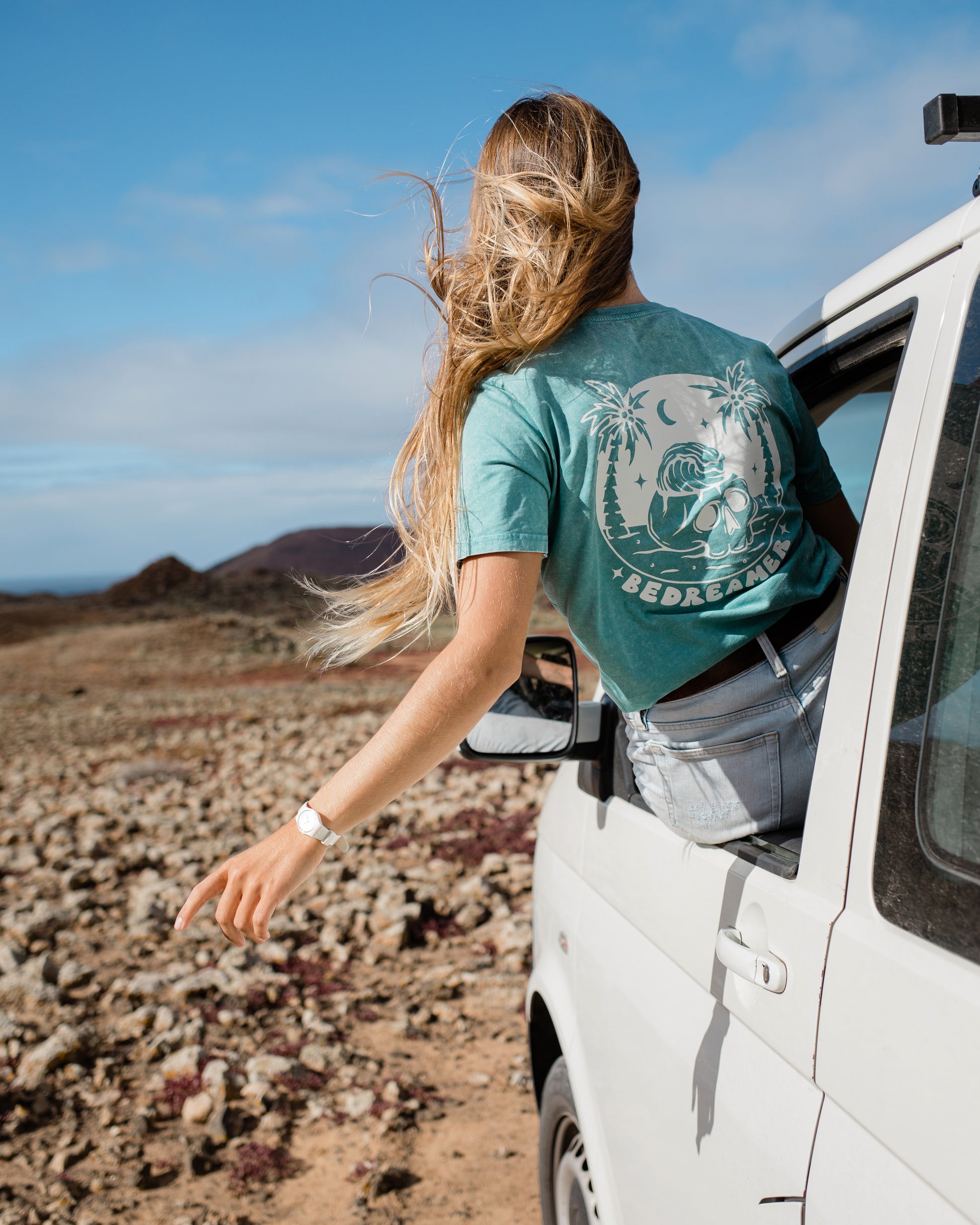 Skull Dreamer - T-shirt Unisex Teal Monstera - Be Dreamer Clothing